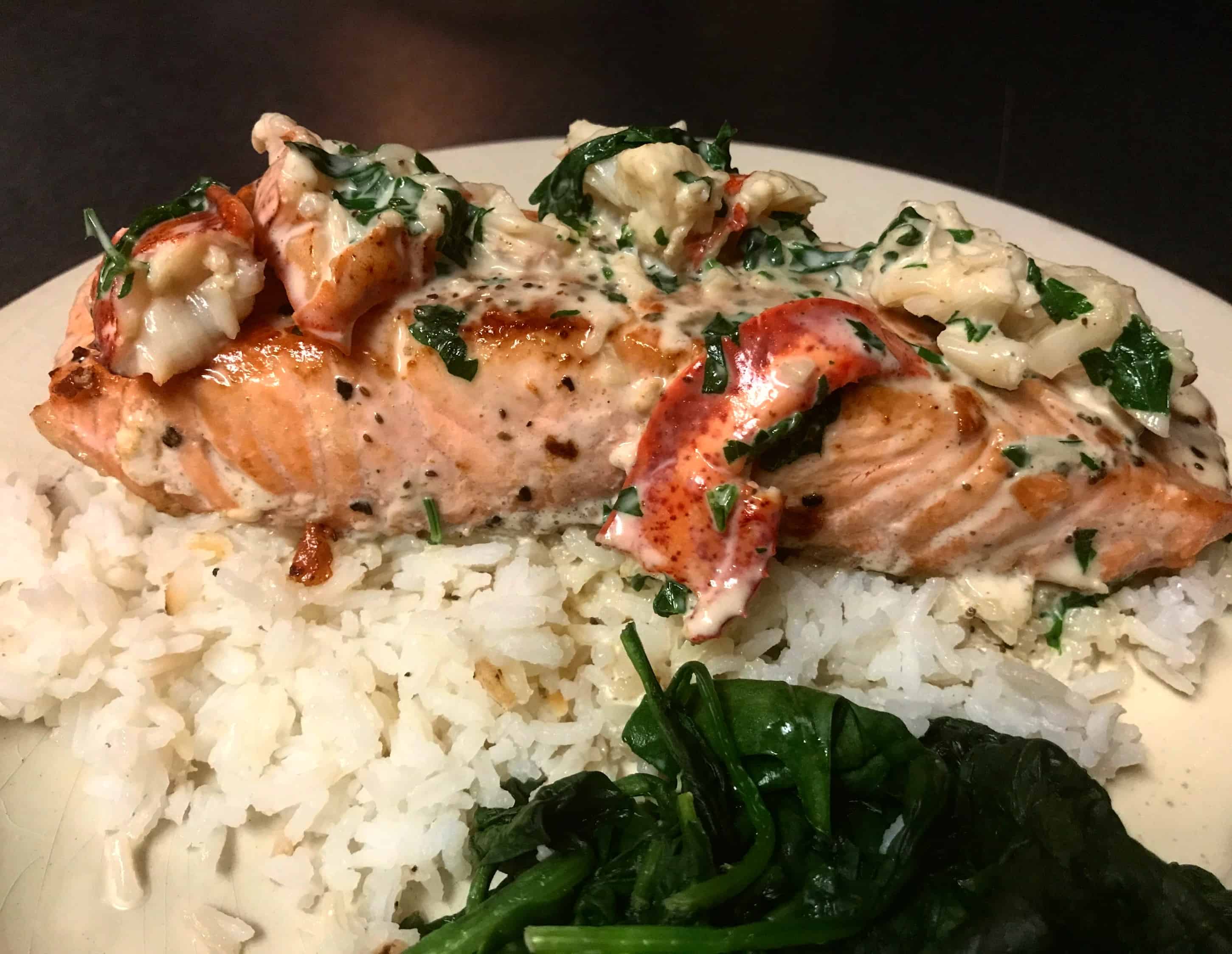 SALMON WITH LOBSTER CREAM SAUCE DINNER IDEAS