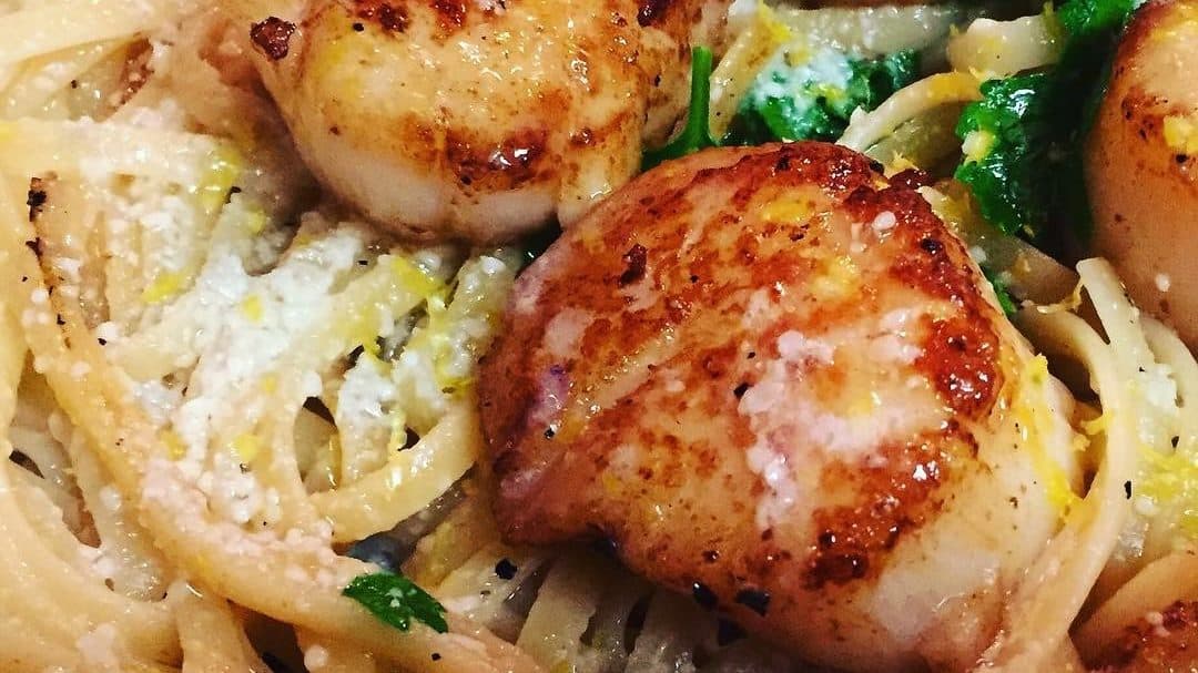 LINGUINE WITH SEARED SCALLOPS PASTA EASY RECIPE