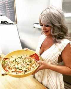 Fettucine with Shrimp in a Sweet Red Pepper Cayenne Sauce