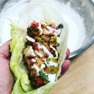 Blackened Mahi-Mahi Lettuce Cups with Lime Crema