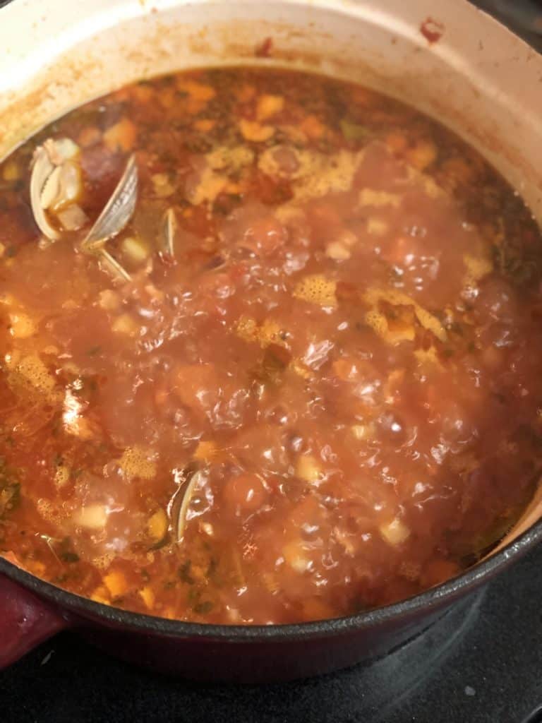 chowder simmering