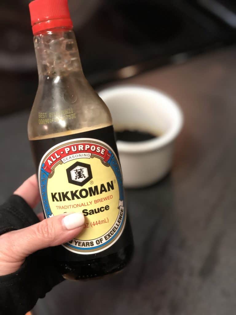 a bottle of soy sauce