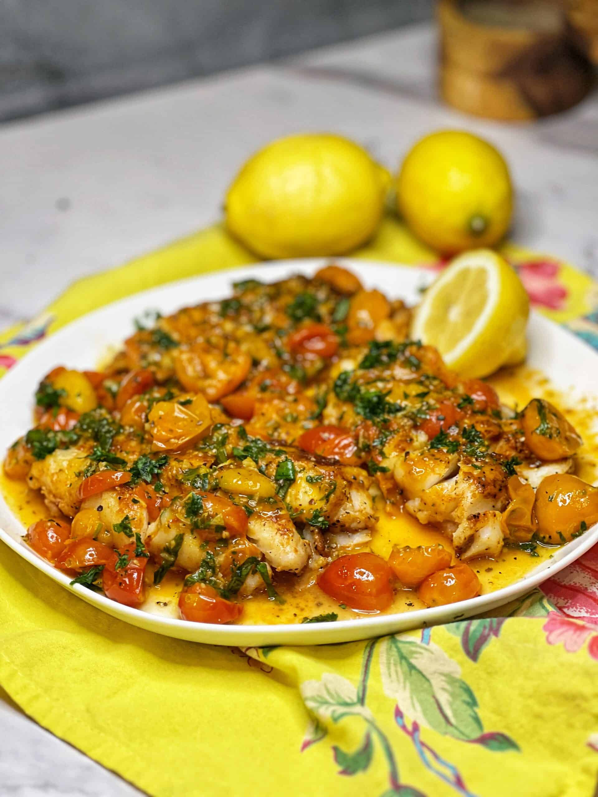 Cod with Cherry Tomatoes | Charlotte Fashion Plate
