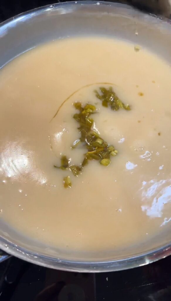 Diced jarred jalapeños in a thick sauce.