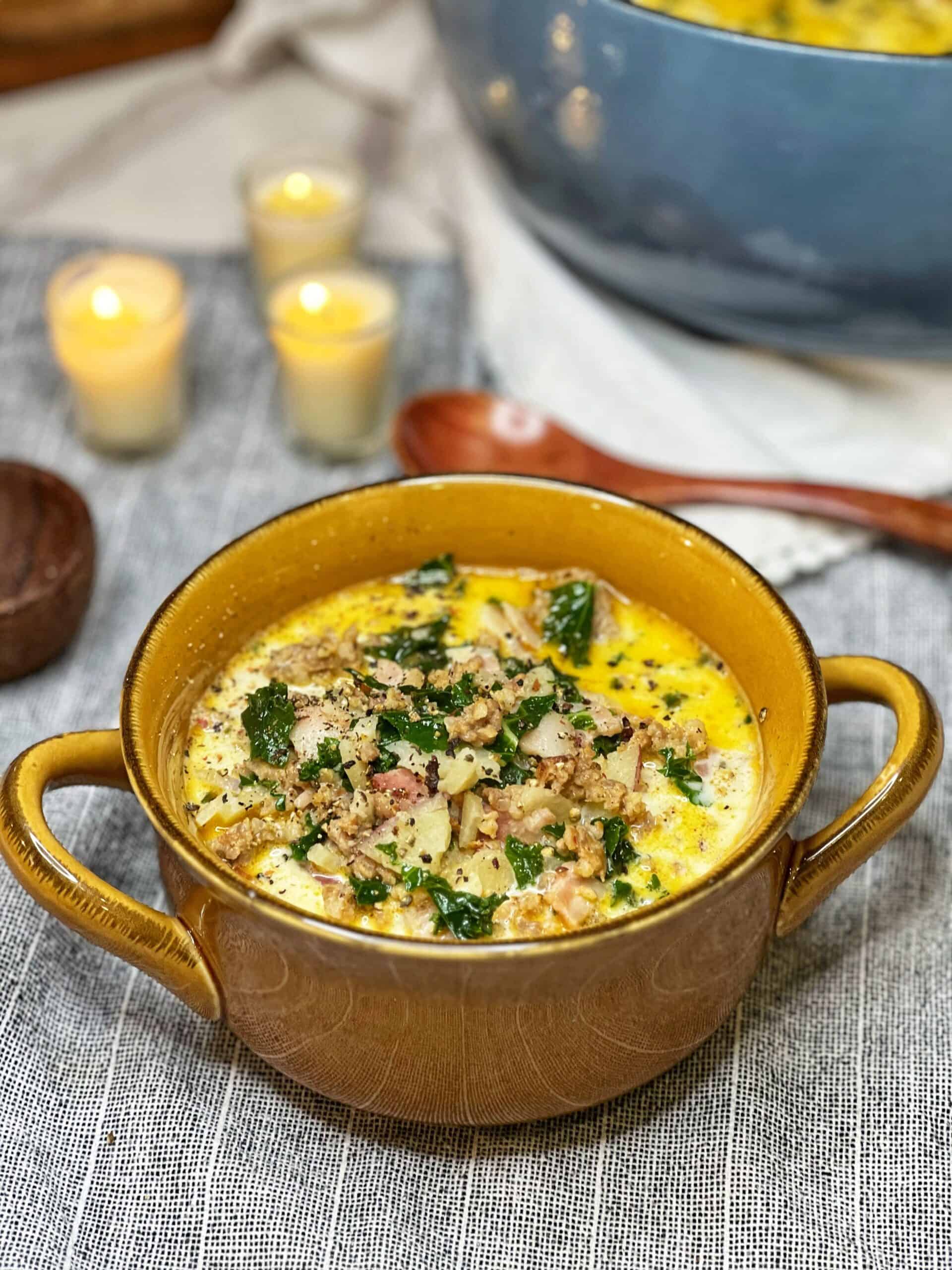 Creamy Sausage Kale Soup | Charlotte Fashion Plate