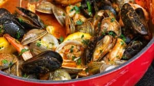 A BIG RED POT OF CIOPPINO