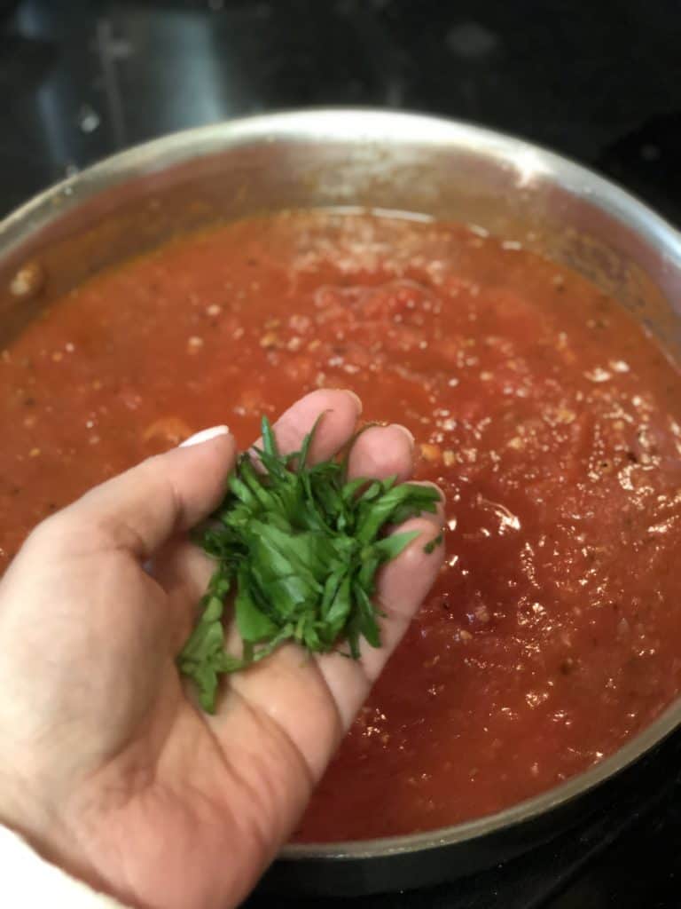 a handful of basil