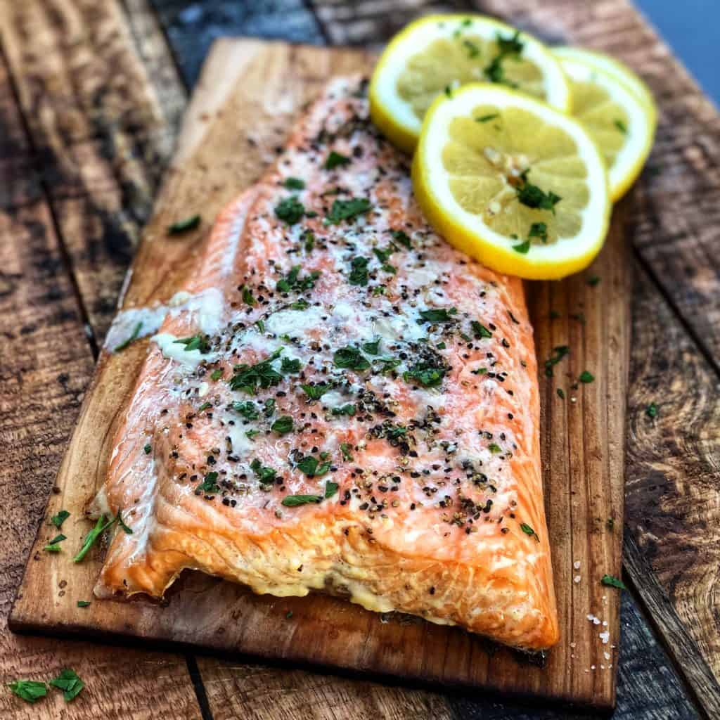 cedar plank salmon