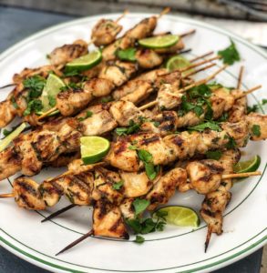 Cilantro Lime Grilled Chicken Kabobs