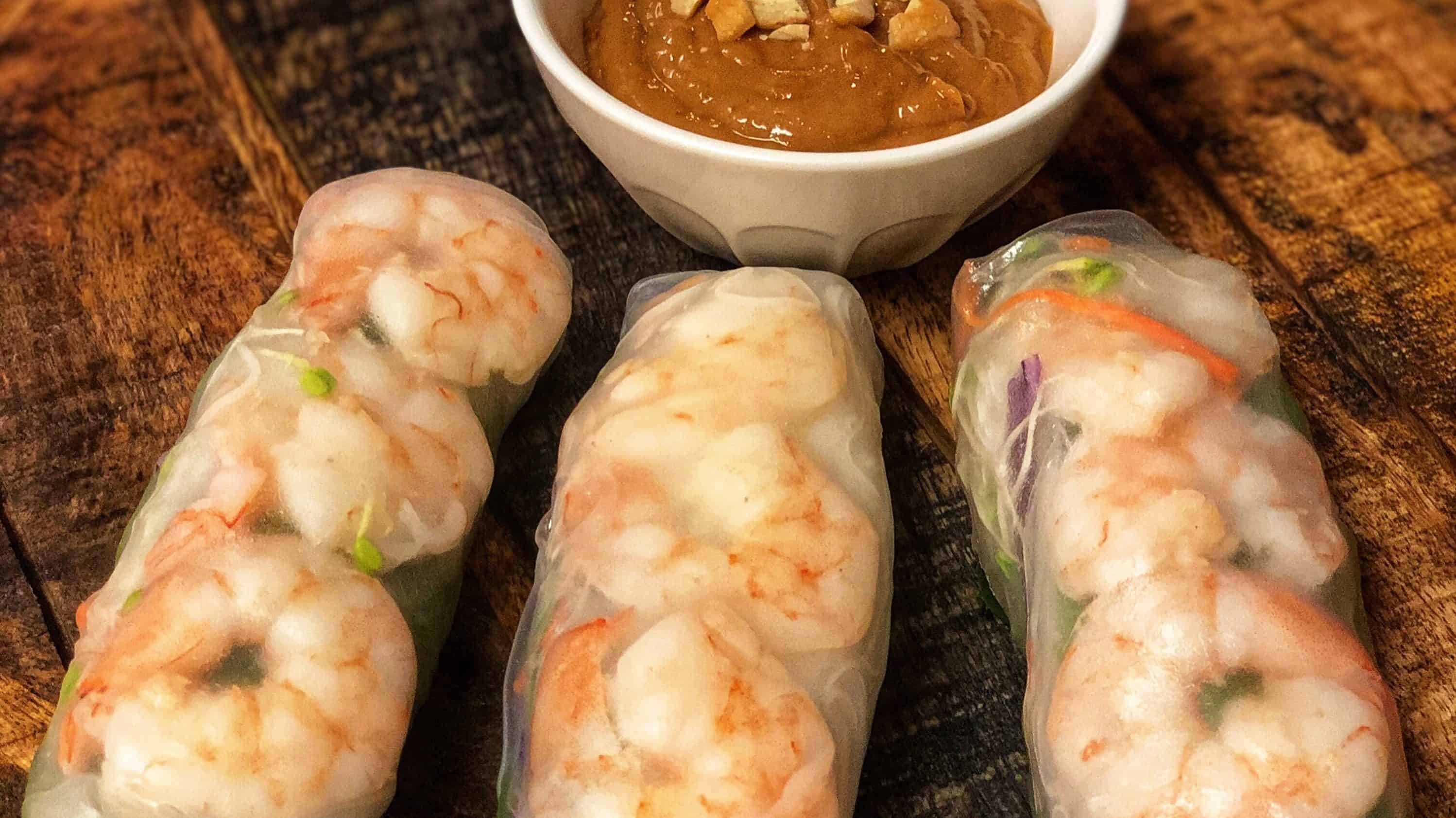 SPRING ROLLS WITH CASHEW SAUCE | SHRIMP | ASIAN COOKING