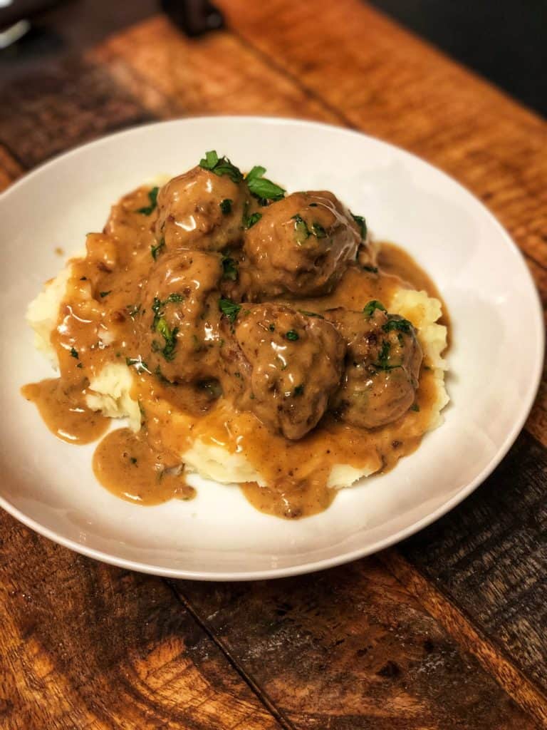 swedish meatballs in a bowl