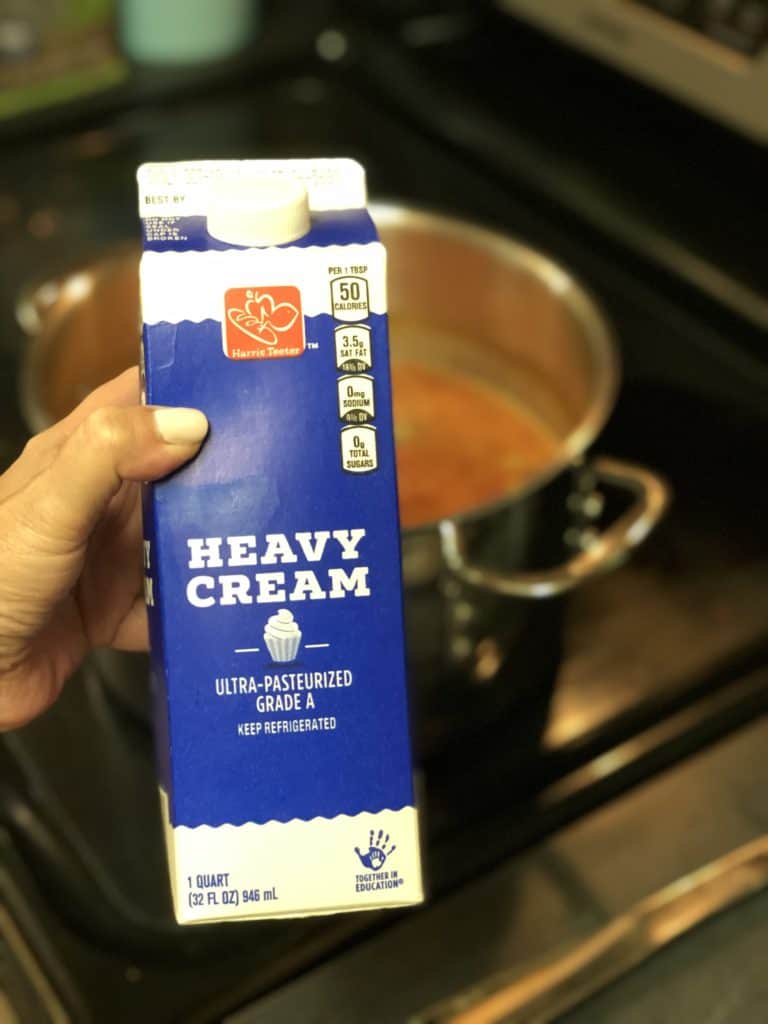 a carton of heavy whipping cream