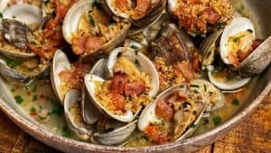a bowl of deconstructed clams casino