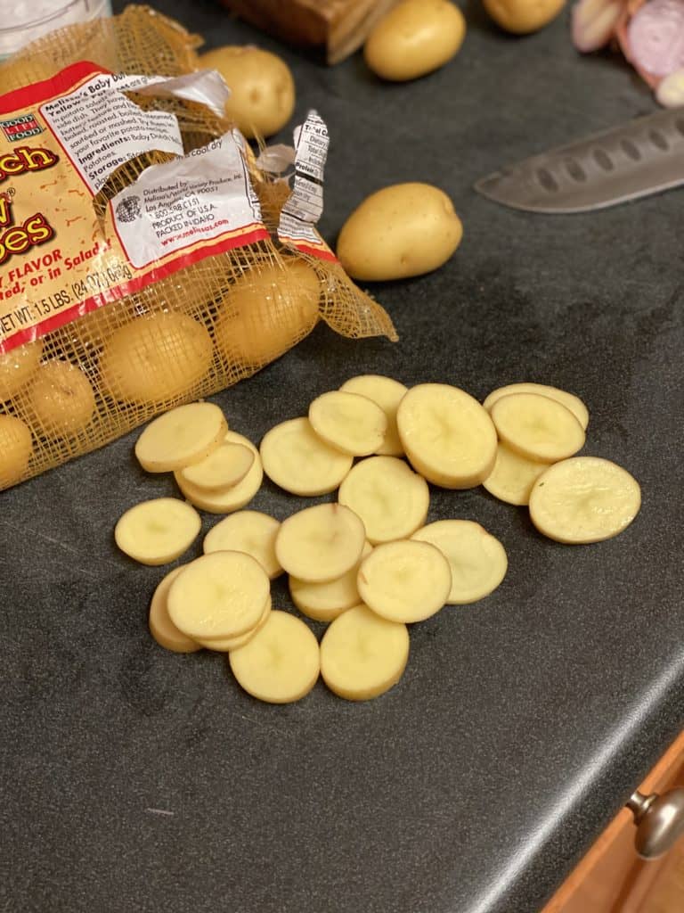 sliced potatoes