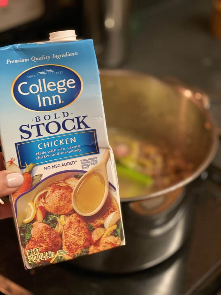 a box of chicken stock