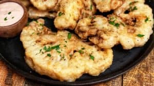 a plate of buttermilk fried cauliflower