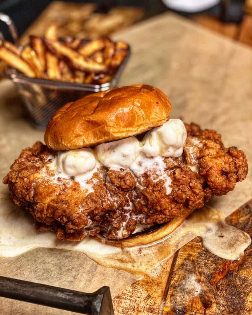 the best Fried chicken sandwich with ice cream