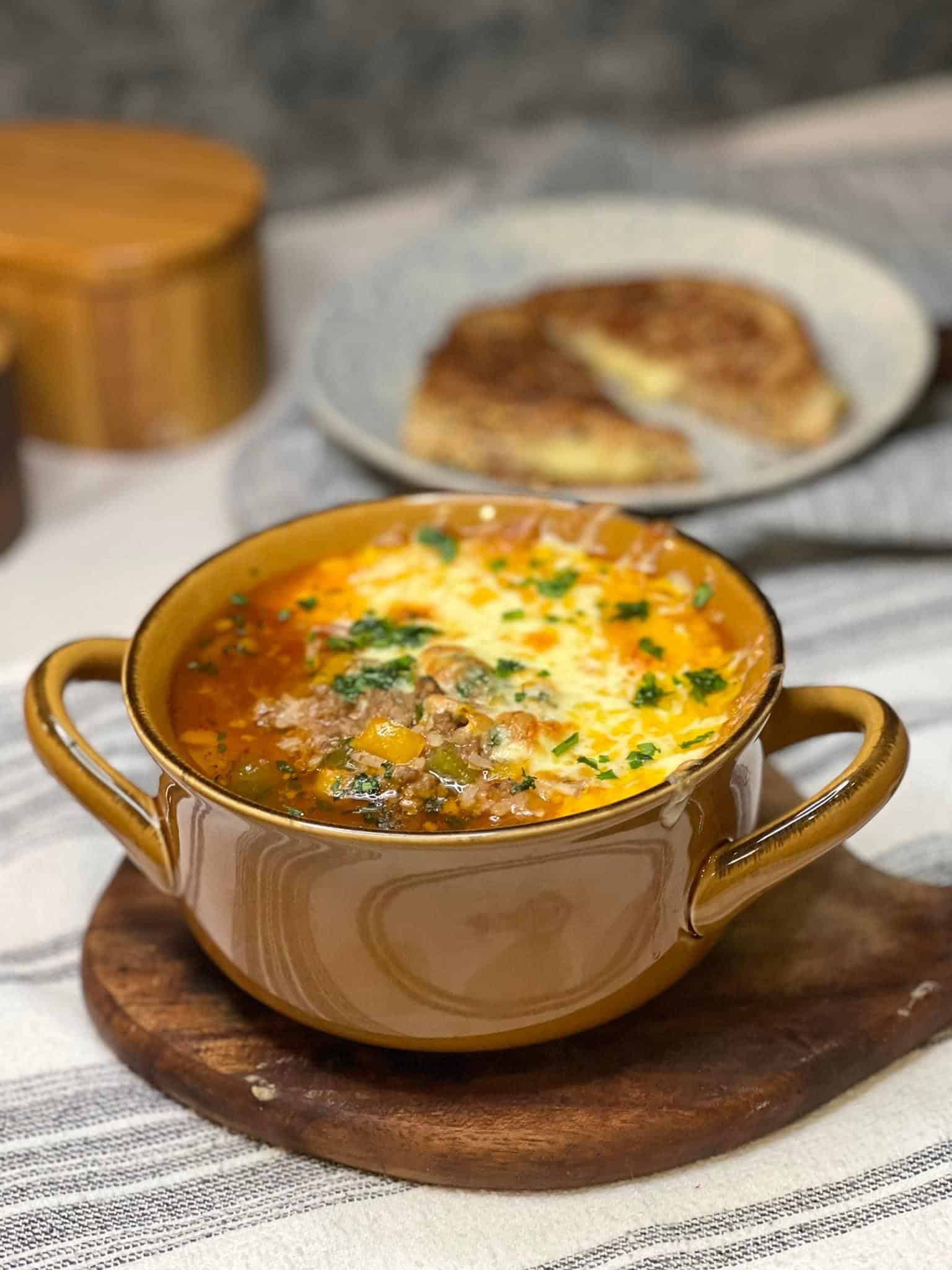 Cheesy Stuffed Pepper Soup | Charlotte Fashion Plate