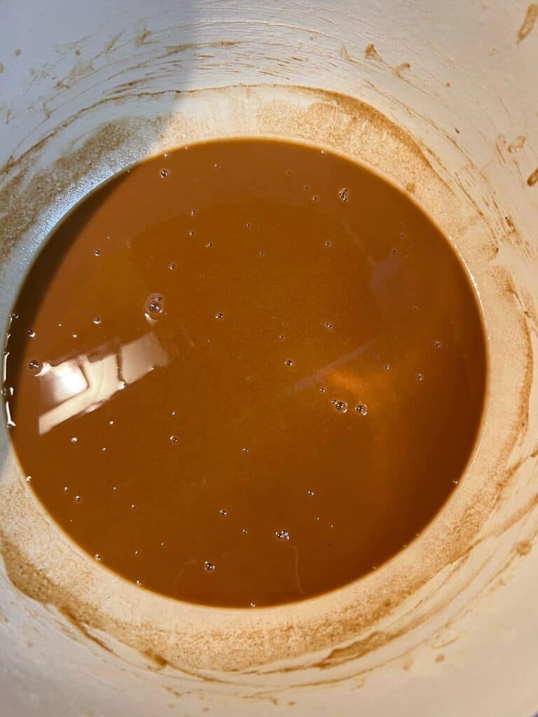 Roux at 40 minutes. It is deep brown in color.