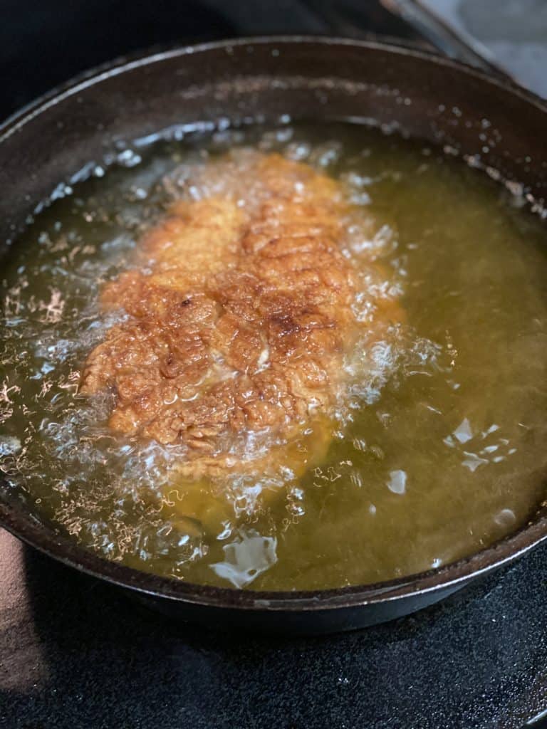 chicken breast deep frying for the best fried chicken sandwich
