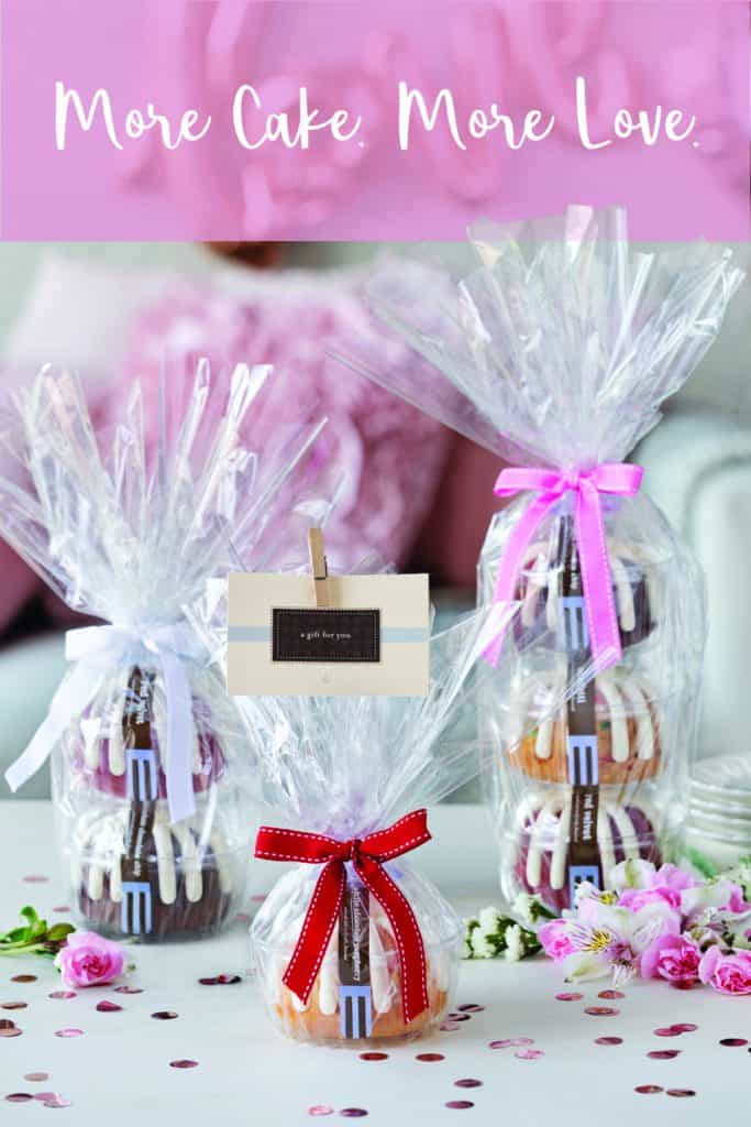 bundlet towers wrapped in cellophane for Valentine's Day Dinner at home