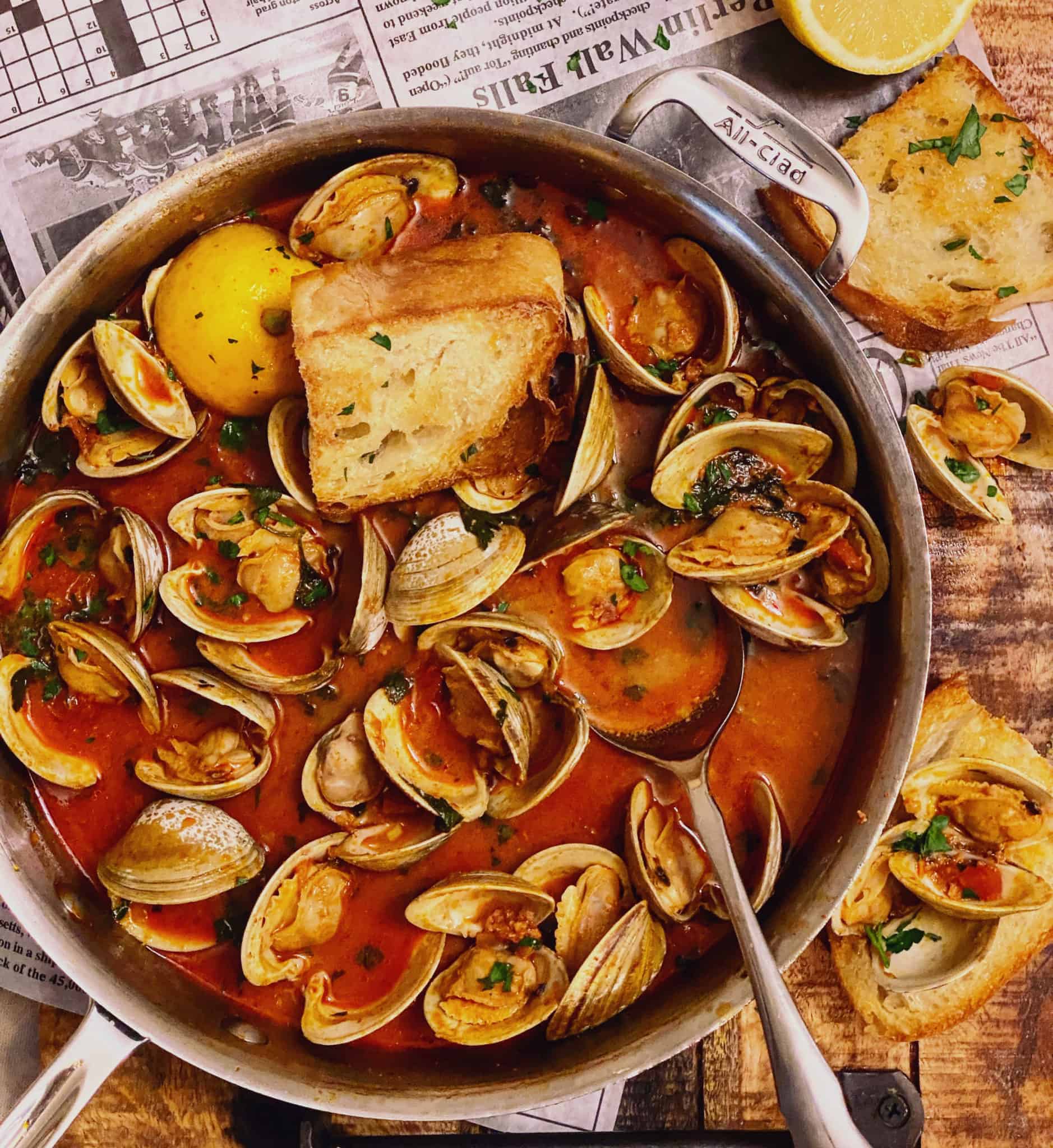 CLAMS WITH CHORIZO IN A TOMATO BROTH SEAFOOD