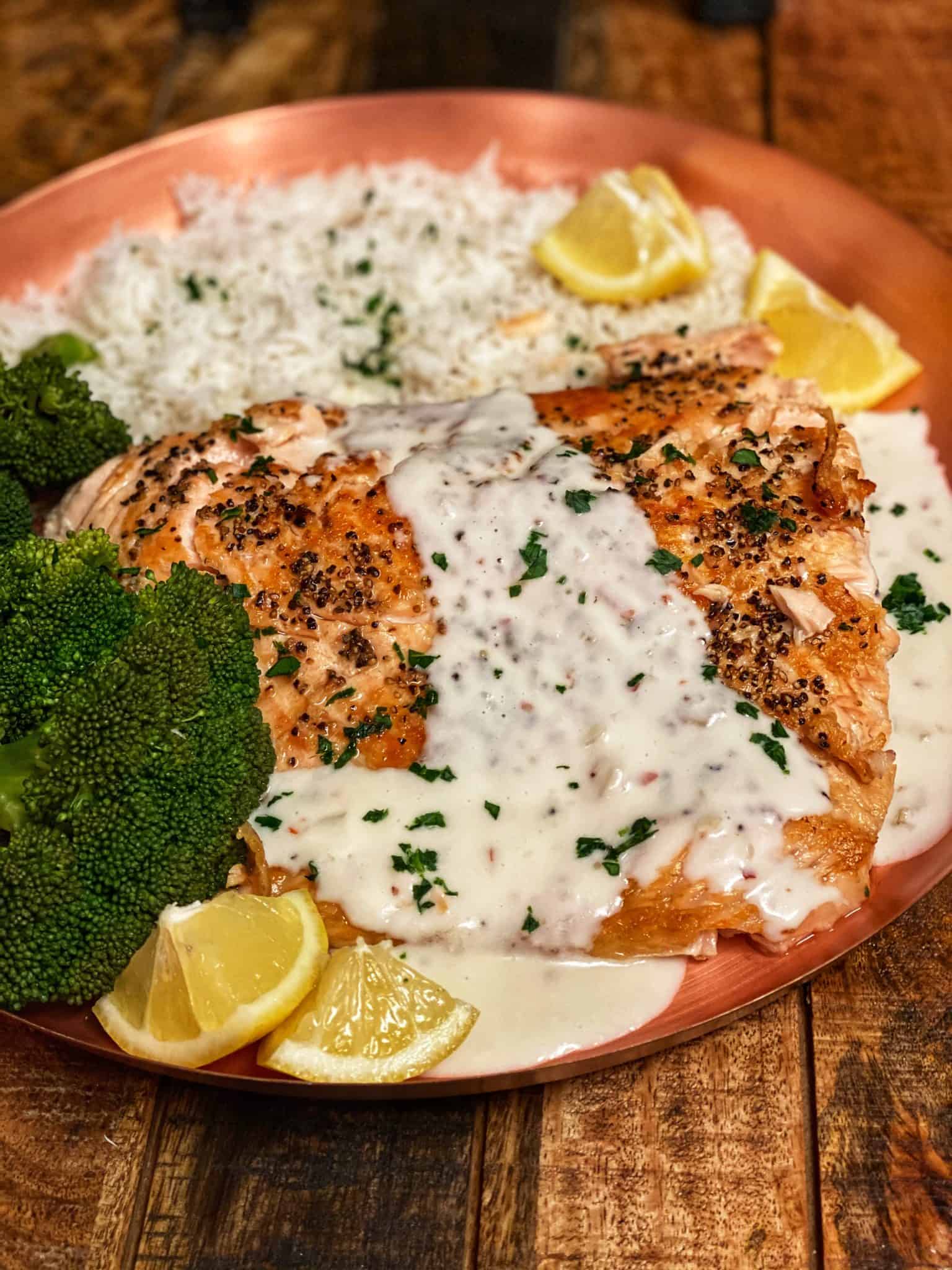 SALMON IN A COCONUT CREAM SAUCE FISH DINNER