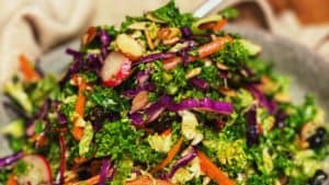 a bowl of Asian Kale salad