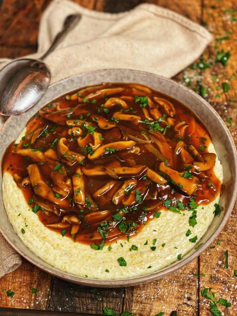 creamy polenta with mushrooms