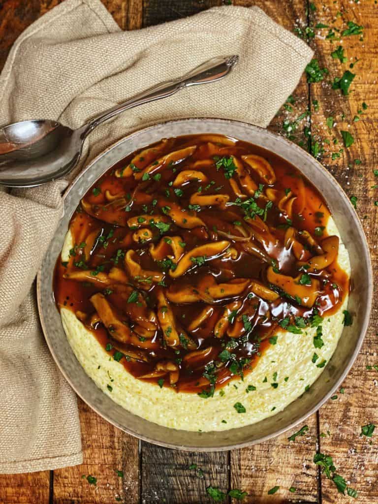 creamy polenta with mushrooms