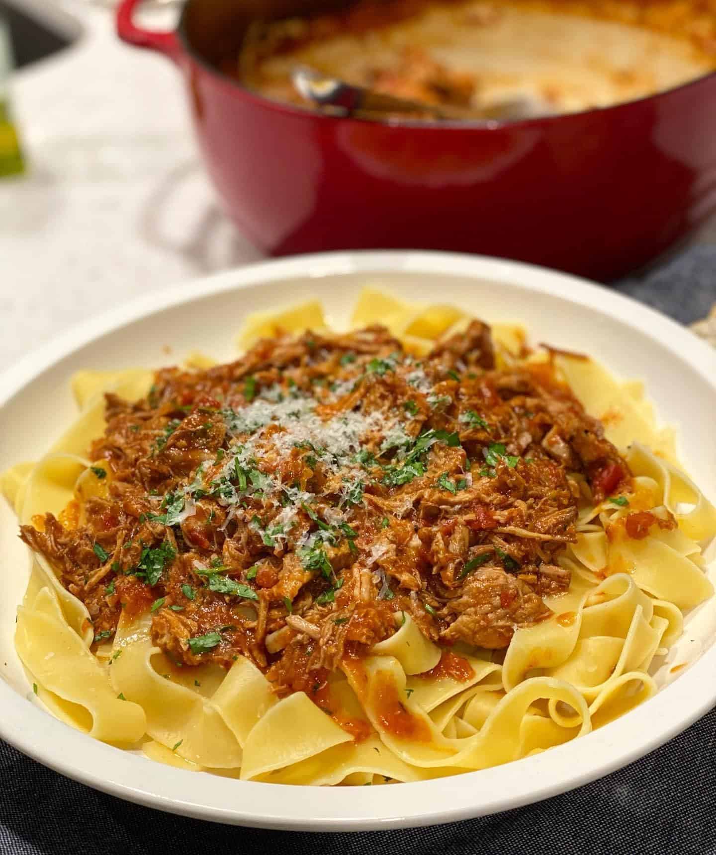 PORK RAGU WITH PAPPARDELLE SLOW COOKER PASTA