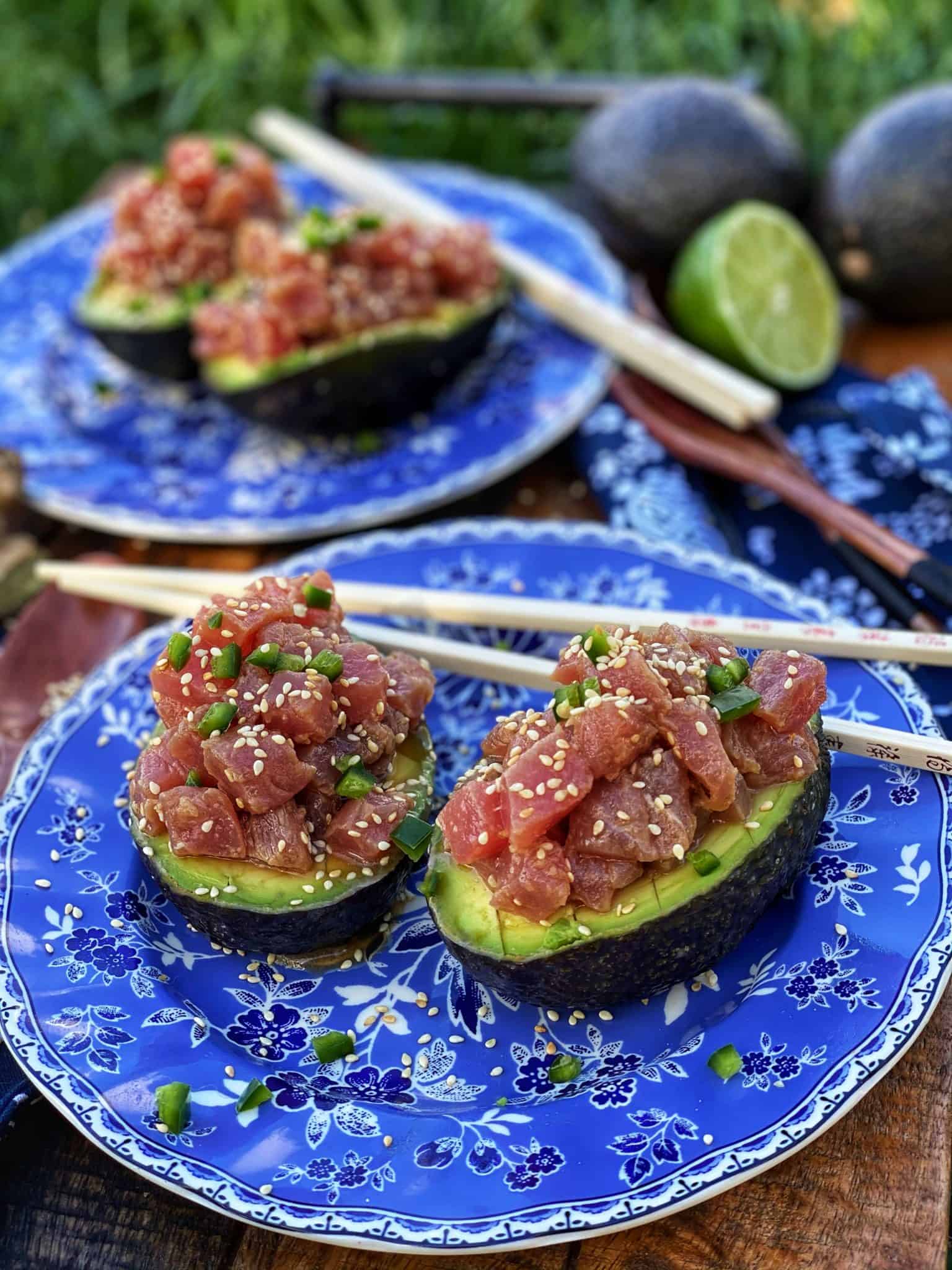 TUNA TARTARE AVOCADO BOATS KETO CLEAN EATING