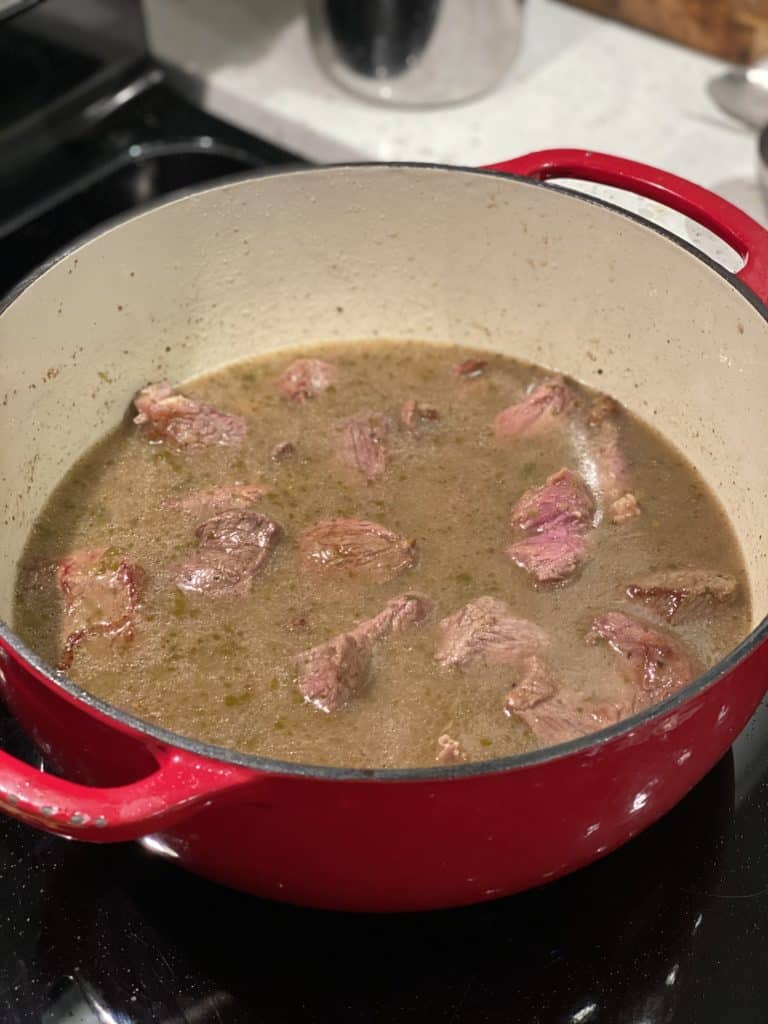 Tomatillo Taco Beef ready to roast in the oven