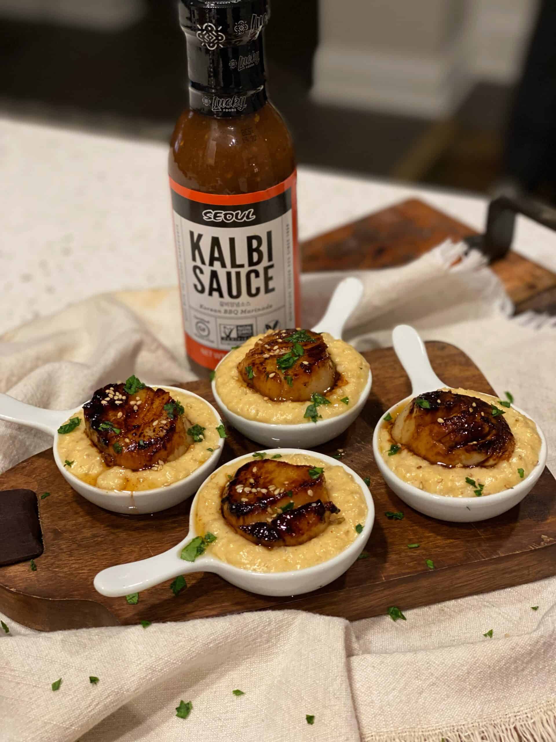 KALBI MARINATED SEARED SCALLOPS APPETIZER SEAFOOD