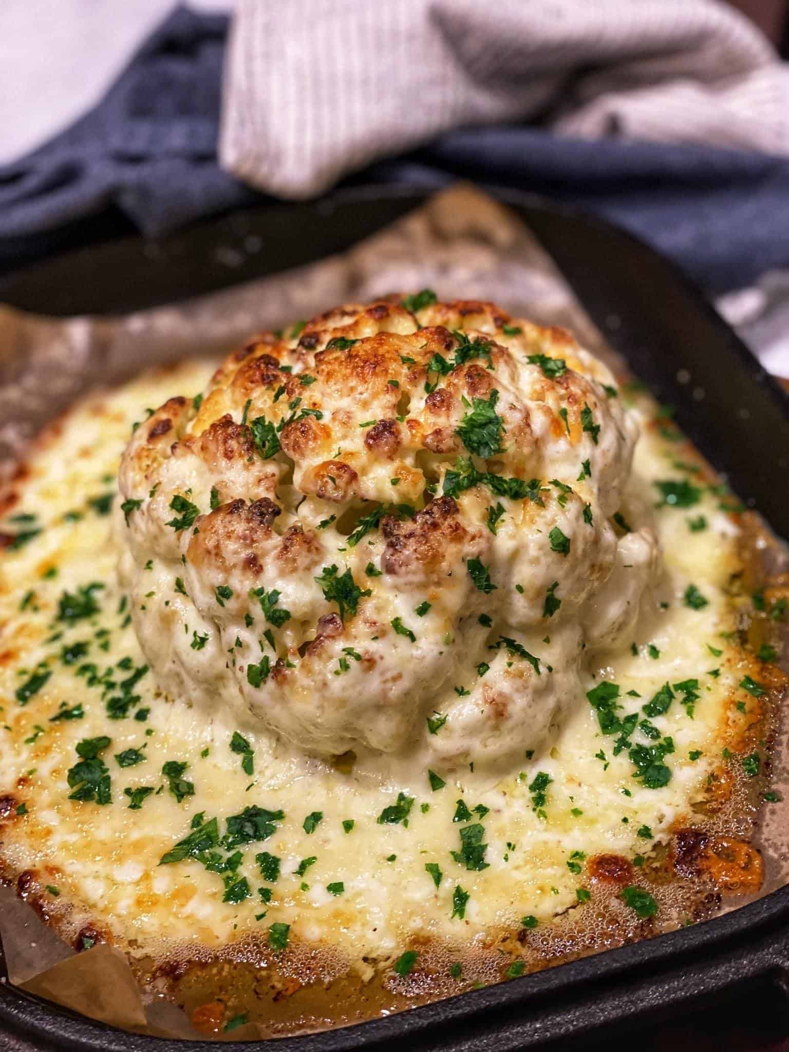 CHEESY ROASTED CAULIFLOWER | VEGETARIAN | SIDE DISH