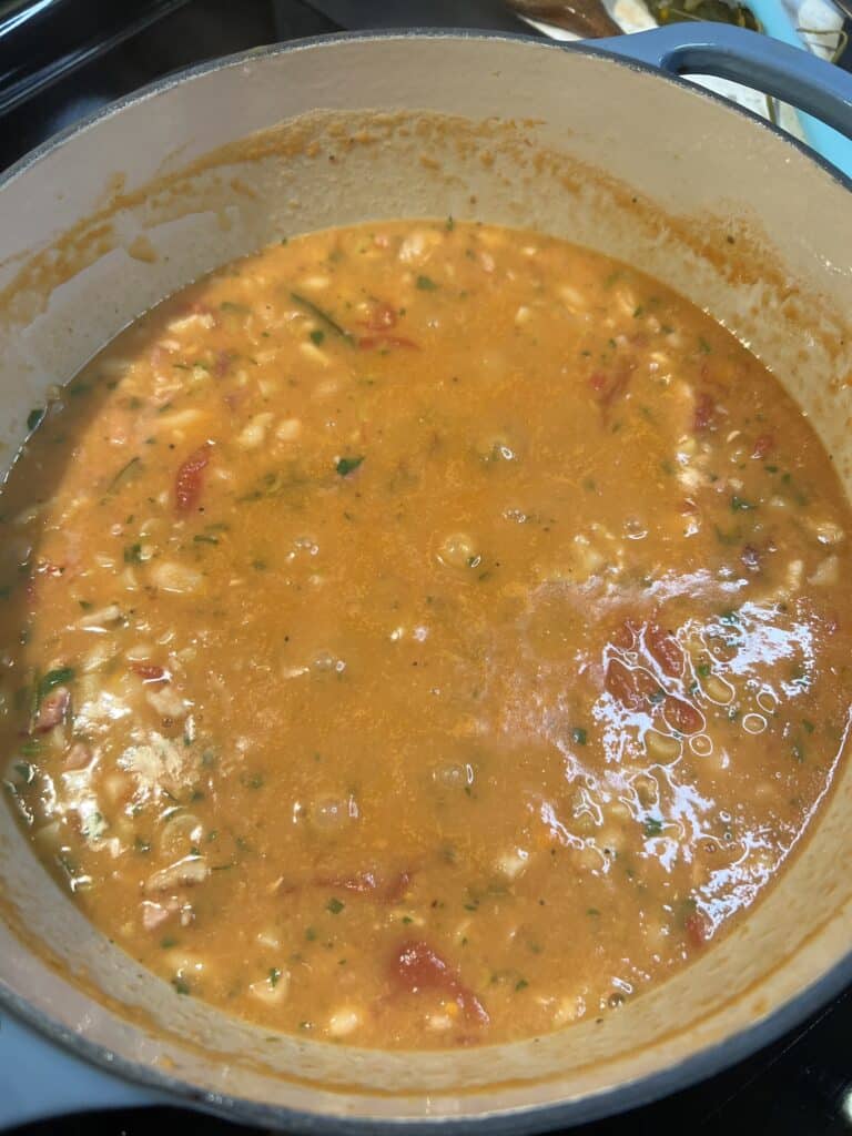 A pot of Pasta Fagioli