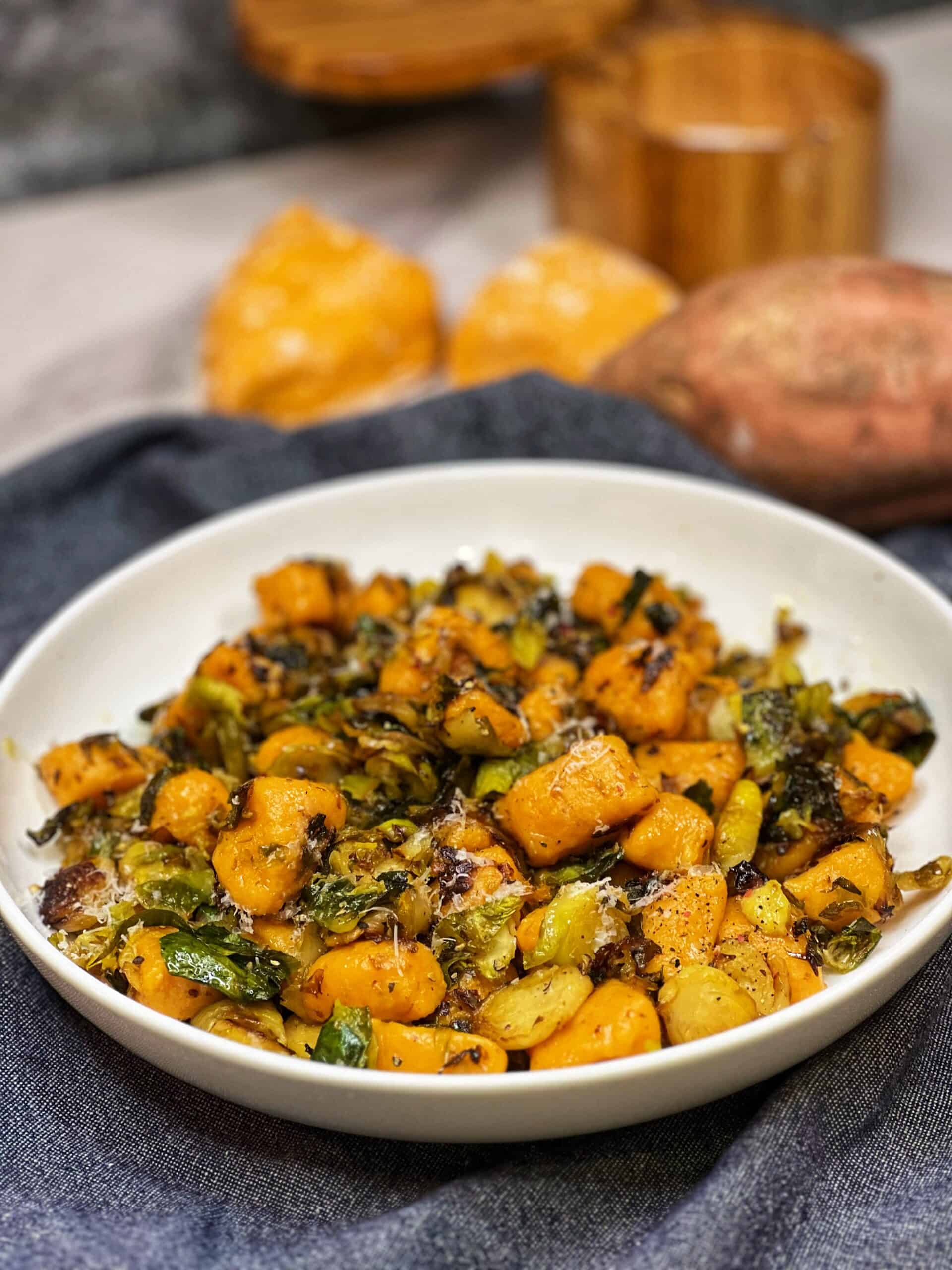 Gnocchi with Crispy Brussels Sprouts | Charlotte Fashion Plate