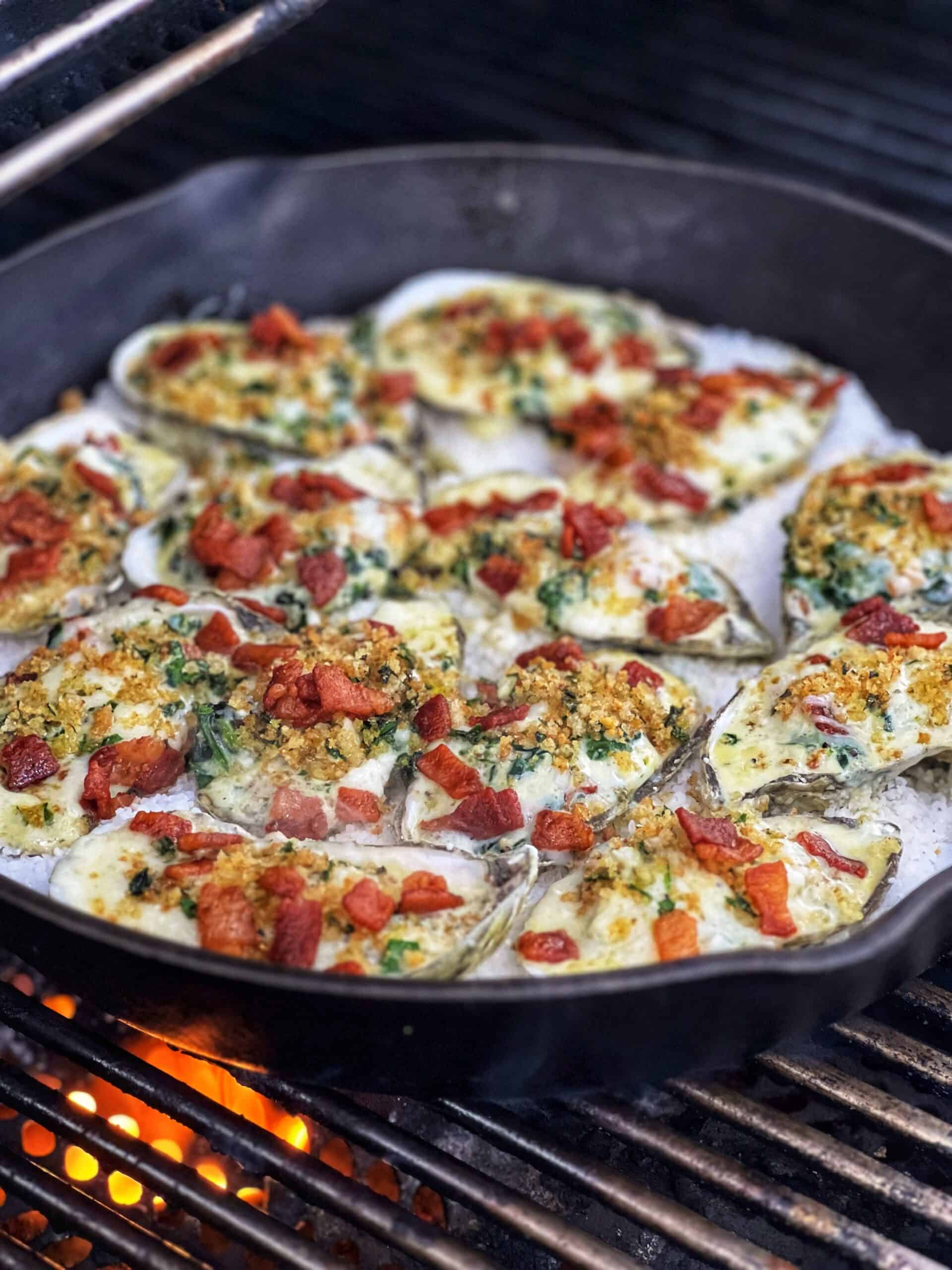 Rockefeller Style Grilled Oysters | Charlotte Fashion Plate