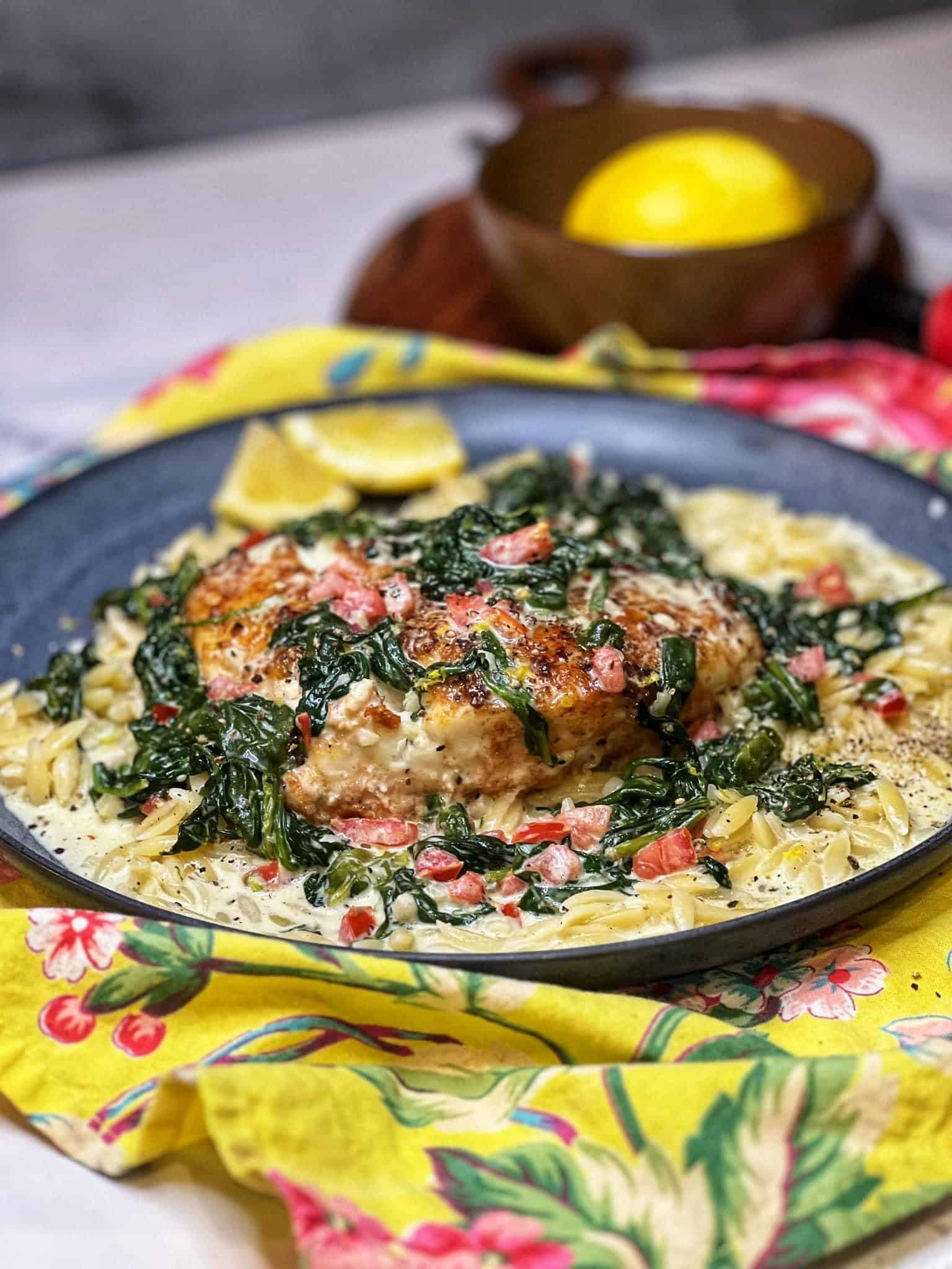Pan Seared Grouper Florentine | Charlotte Fashion Plate
