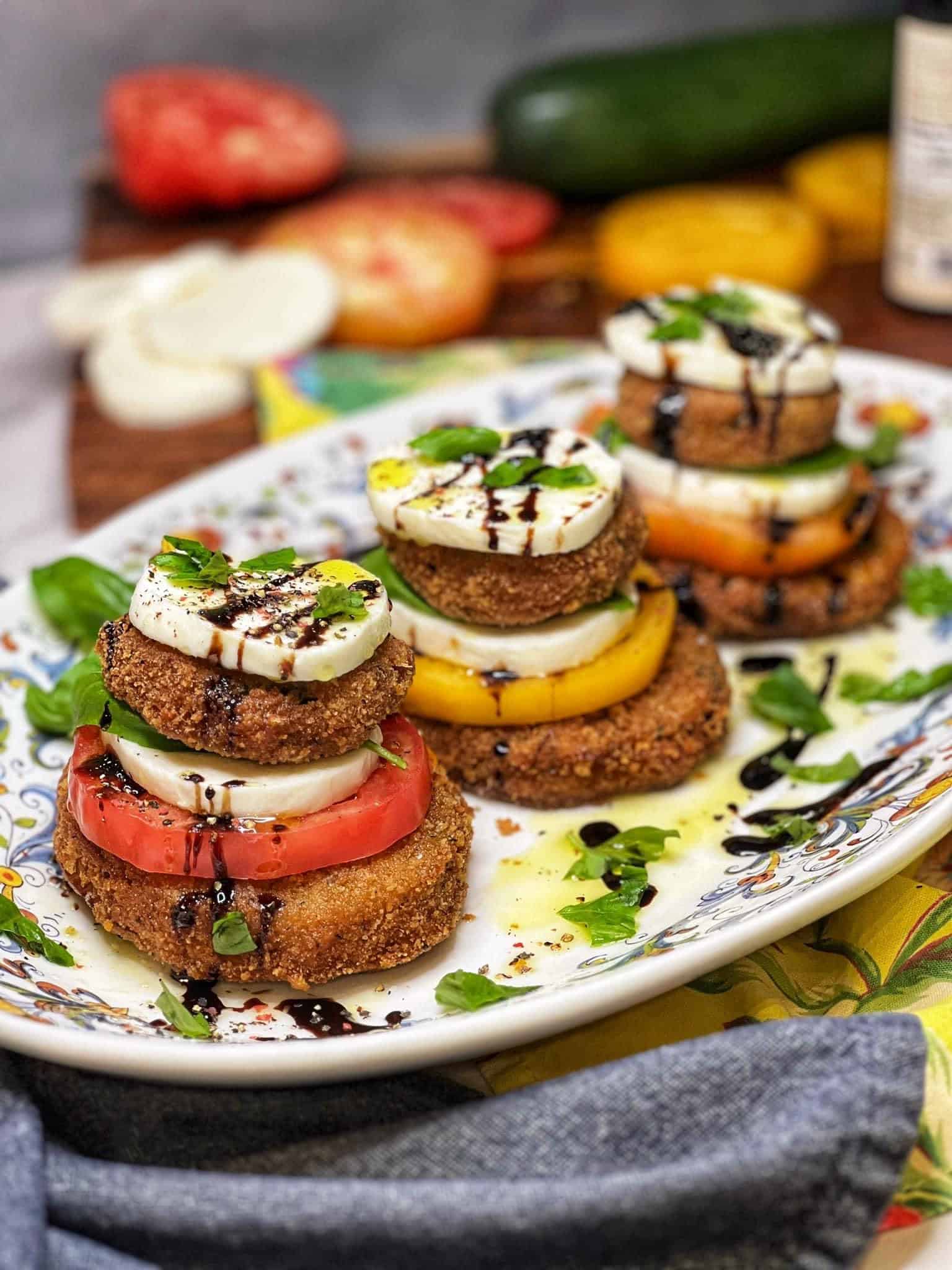 Fried Zucchini and Eggplant Caprese | Charlotte Fashion Plate