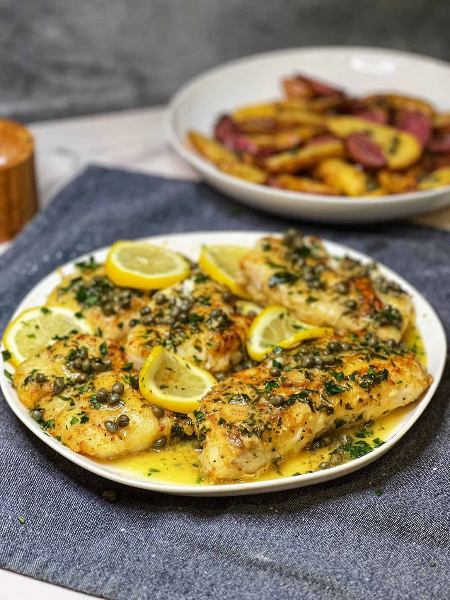 Pan Seared Cod Piccata | Charlotte Fashion Plate