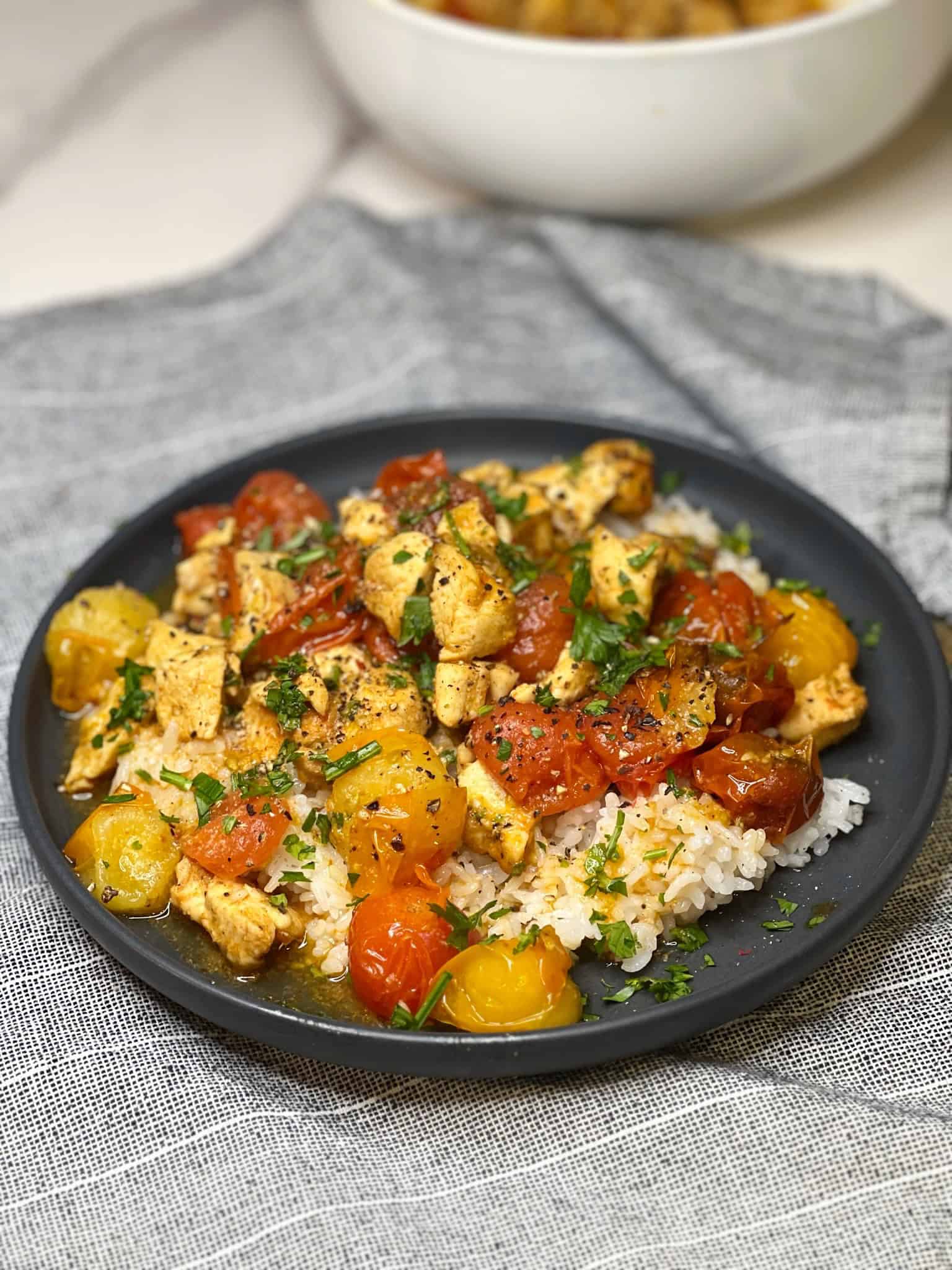Air Fryer Chicken and Tomatoes | Charlotte Fashion Plate