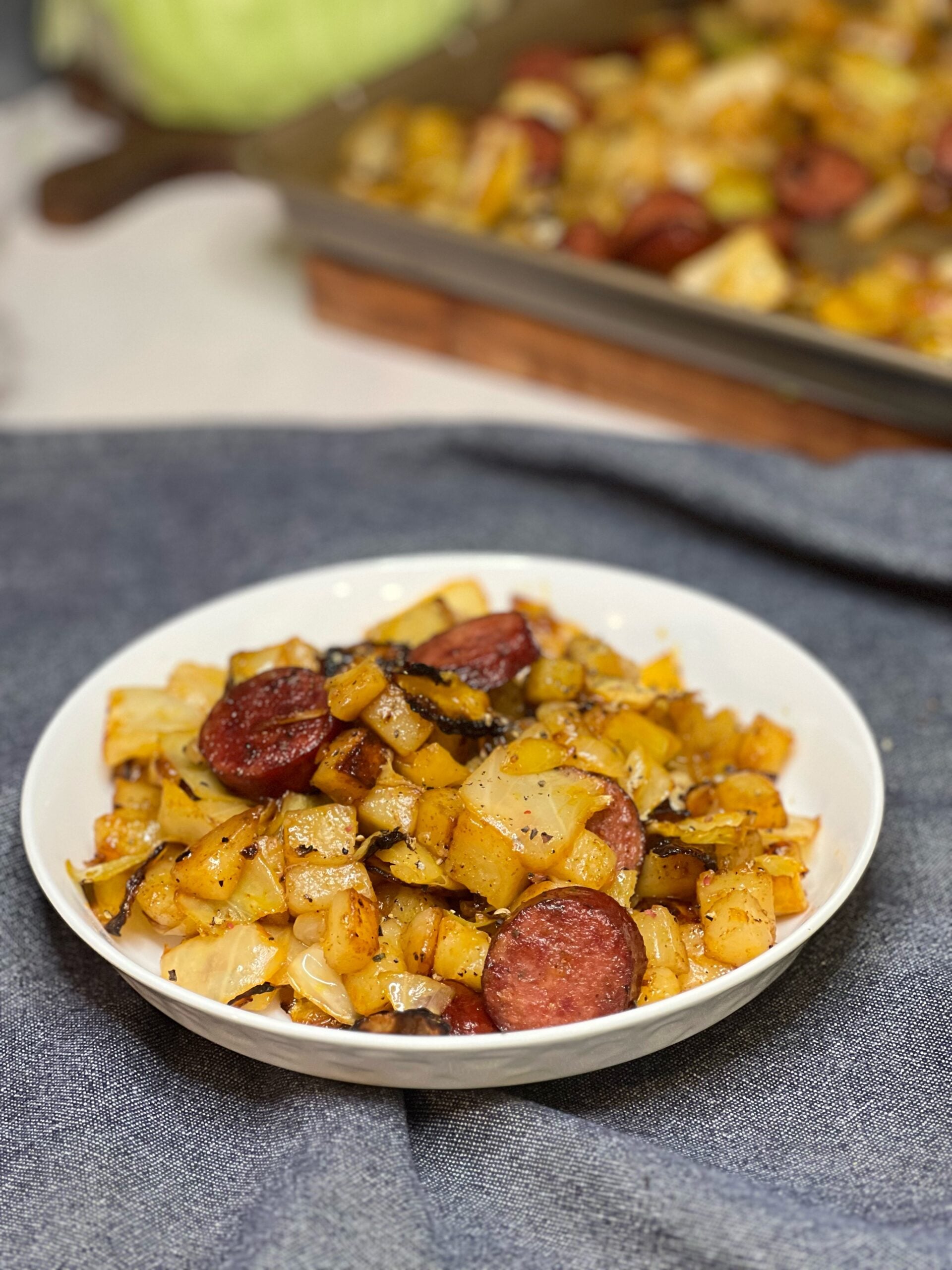 Sheet Pan Cabbage and Kielbasa | Charlotte Fashion Plate