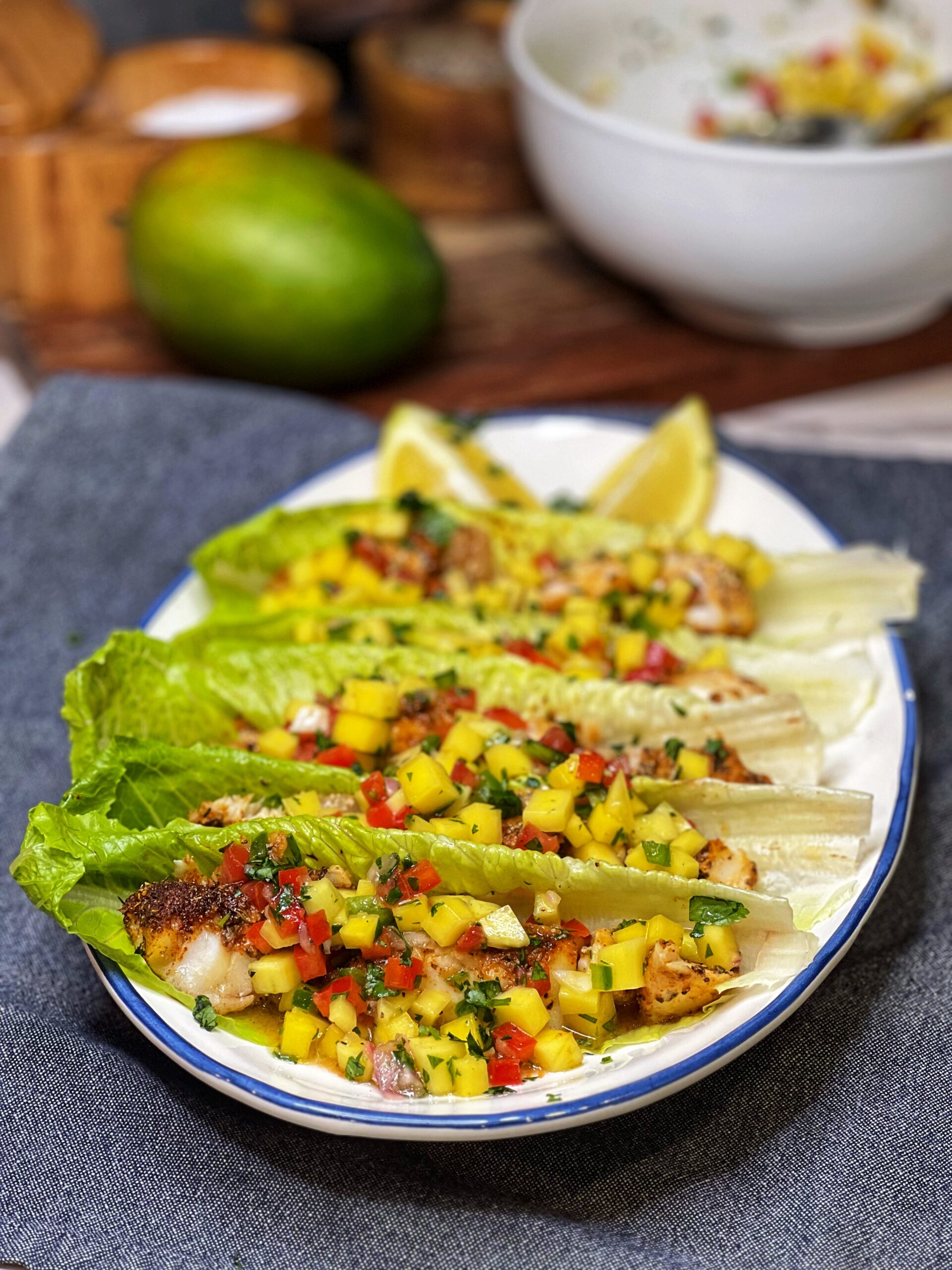 Blackened Cod with Mango Salsa | Charlotte Fashion Plate