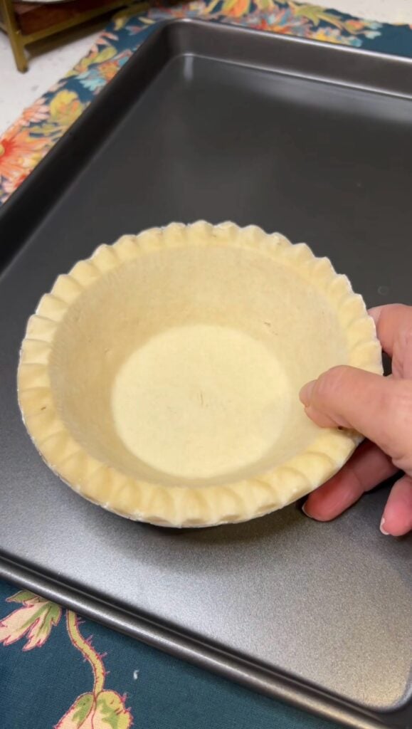 A pot pie sized frozen pie shell from Wick's Pies.